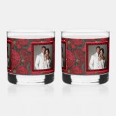 Retro aangepaste anjeraccent zomerbruiloft whisky glas (Links)