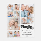 Retro Aangepaste Familie Gepersonaliseerde 10 Foto Fleece Deken (Voorkant)