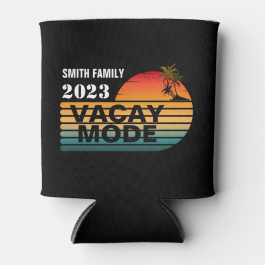  RETRO AANGEPASTE FAMILIE VACAY MODE BLIKJESKOELER (Voorkant)