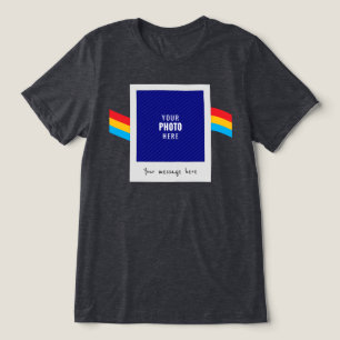 Retro aangepaste foto boodschap regenboog Tri-Blend shirt