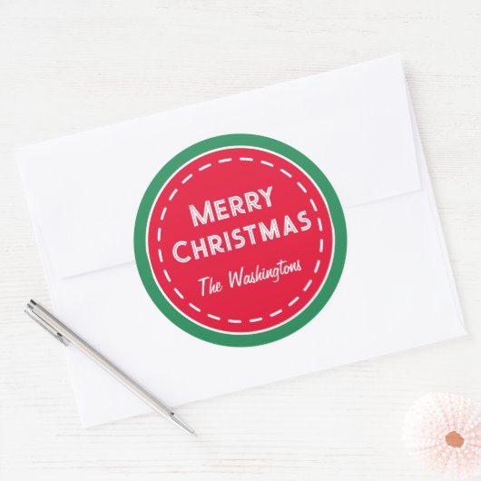 Retro Aangepaste Kerst stickers (Envelop)