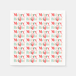 Retro Aangepaste Kleuren Kerst Vrolijk en Helder Servet