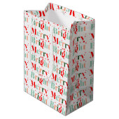 Retro Aangepaste Kleuren Prettig en Helder Kerstmi Medium Cadeauzakje (Achterkant Gekanteld)