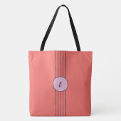 Retro Aangepaste koraalrood en roze Tote Bag (Voorkant)