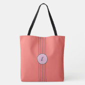 Retro Aangepaste koraalrood en roze Tote Bag (Achterkant)