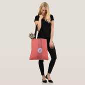 Retro Aangepaste koraalrood en roze Tote Bag (Op model)