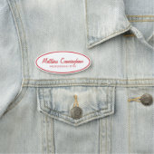  Retro Aangepaste Logo Naam Werknemer Titel Taak Naamplaatje (In situ)