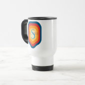 Retro  Aangepaste Naam Initiaal Gepersonaliseerd Reisbeker (Voorkant links)