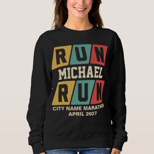 Retro Aangepaste Naam Marathon Ondersteuning Dames Trui (Voorkant)