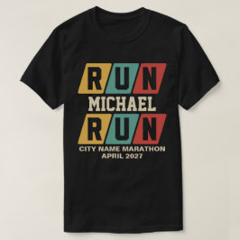 Retro Aangepaste Naam Marathon Steun T-shirt