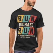 Retro Aangepaste Naam Marathon Steun T-shirt (Voorkant)