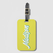 Retro Aangepaste Naam Persoonlijke Vintage Groovy Bagagelabel (Voorkant (verticaal))