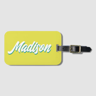 Retro Aangepaste Naam Persoonlijke Vintage Groovy  Bagagelabel