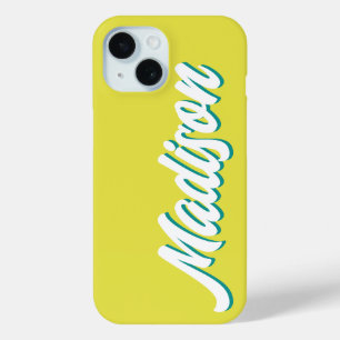Retro Aangepaste Naam Persoonlijke Vintage Groovy  iPhone 15 Case
