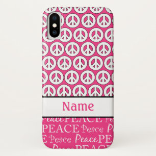 Retro Aangepaste naam Roze gebarentspatroon voor V Case-Mate iPhone Case