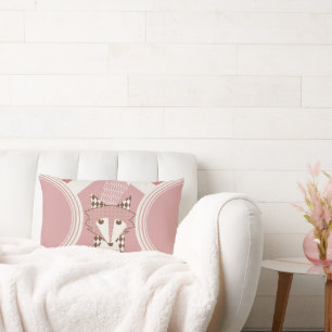 Retro Aangepaste peach en Brown Fox Pillow Kussen