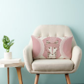 Retro Aangepaste peach en Brown Fox Pillow Kussen (Stoel)