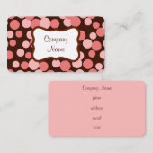 Retro aangepaste roze stippen visitekaartjes (Voorkant / Achterkant)