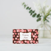 Retro aangepaste roze stippen visitekaartjes (Staand voorkant)