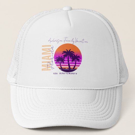 Retro aangepaste vakantiehoed trucker pet (Voorkant)