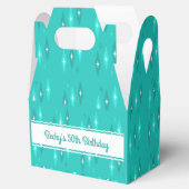 Retro Aangepaste Verjaardagsfeestje Turquoise Bedankdoosjes (Geopend)