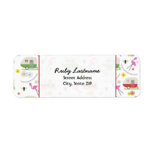 Retro-aanhangwagens en -ontstekingsadreslabel etiket