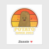 Retro Aardappel Verjaardagsjaar  Sticker (Vel)