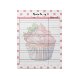 Retro aardbei behandelt recept notitieblok