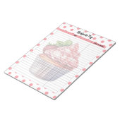 Retro aardbei behandelt recept notitieblok (Schuin)