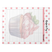 Retro aardbei behandelt recept notitieblok (Voorkant)