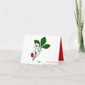 Retro Aardbei en Bloemen Bedankkaart (Achterkant)