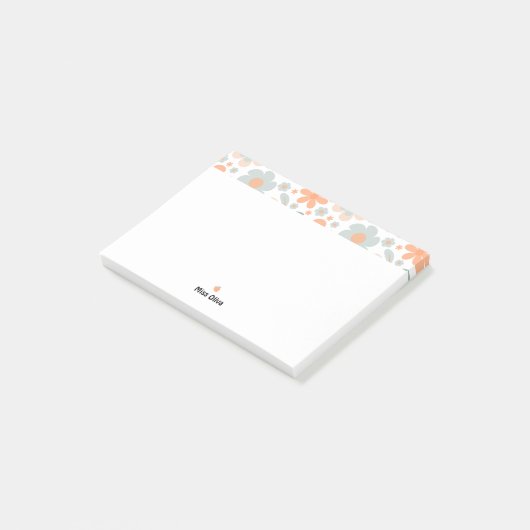 Retro Aardbei en Pastel Bloem Post-it® Notes (Schuin)