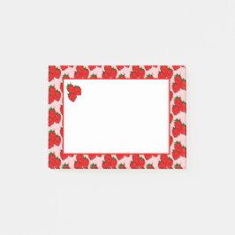 Retro Aardbei Fruit Patroon Opmerkingen Post-it® Notes