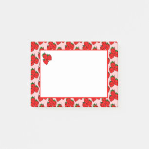 Retro Aardbei Fruitpatroon Notities Post-it® Notes