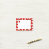 Retro Aardbei Fruitpatroon Notities Post-it® Notes (Op bureau)