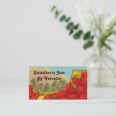 Retro aardbei Kunst Ontvang Label Sjabloon Busines (Staand voorkant)