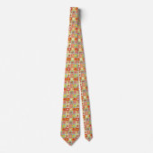 Retro Aardbei Patchwork Bloemmotief Stropdas (Voorkant)
