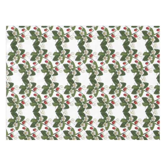 Retro Aardbei-Plant met goudzonden Tafelkleed (Voorkant (Horizontaal))
