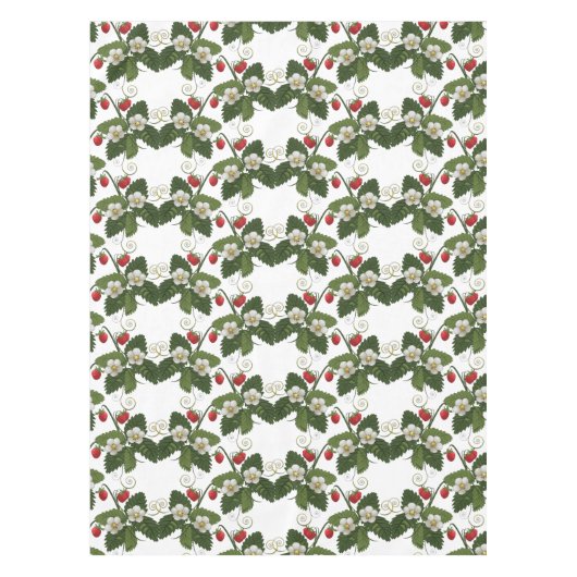 Retro Aardbei-Plant met goudzonden Tafelkleed (Voorkant)