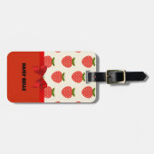 Retro aardbeien Bagagelabel (Voorkant horizontaal)