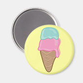 Retro aardbeien en Mint Ice Cream Party Magnet (Voorkant / Achterkant)