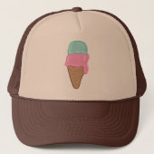 Retro-aardbeien en Mint-Ice-Cream-Pet Trucker Pet (Voorkant)