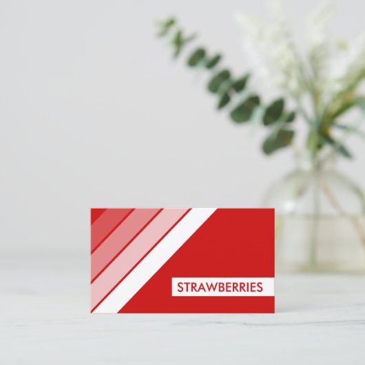 Retro AARDBEIEN Visitekaartje (Staand voorkant)