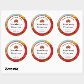 Retro Aardbeienconserve of Bakken Ronde Sticker (Vel)