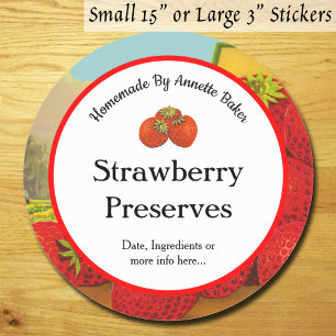 Retro Aardbeienconserve of Bakken Ronde Sticker