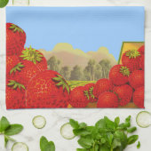 Retro aardbery Crate Art Kitchen Towel Theedoek (Gevouwen)