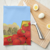 Retro aardbery Crate Art Kitchen Towel Theedoek (Quarter Fold)