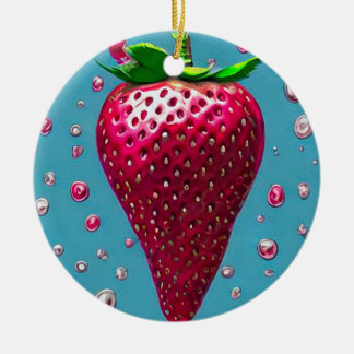 Retro Aardbery Keramisch Ornament