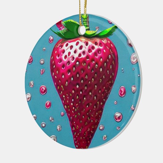 Retro Aardbery Keramisch Ornament (Links)