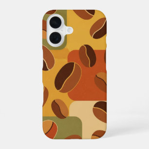 Retro Aardetinten Koffie Abstract iPhone 16 Hoesje